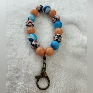 Hand Crafted Silicone bead keychain wristlet